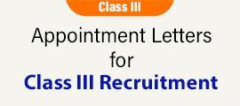 Appointment Letters for Class III